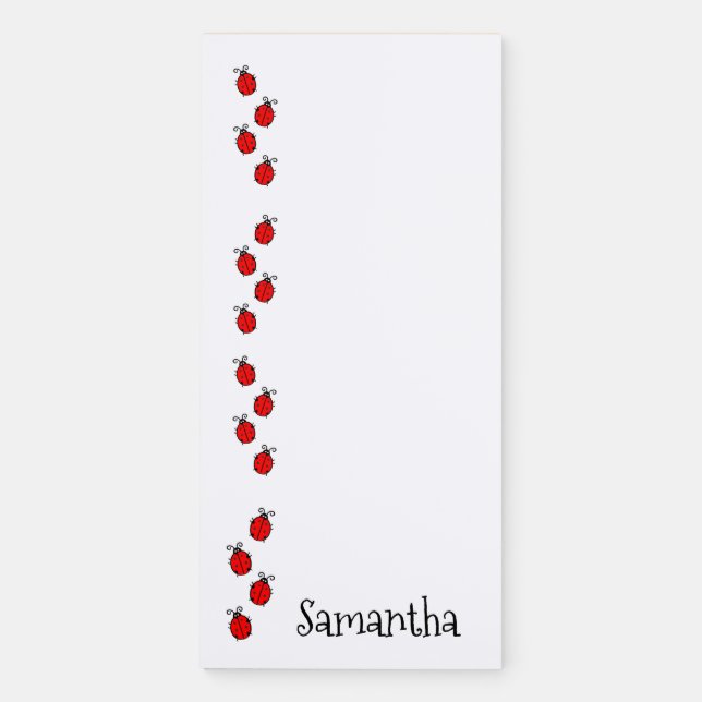 Line of  Ladybugs Design Fridge Notepad (Front)