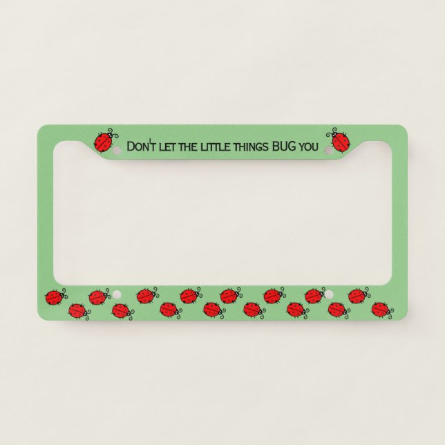 Line of Ladybugs Design  License Plate Frame (Front)