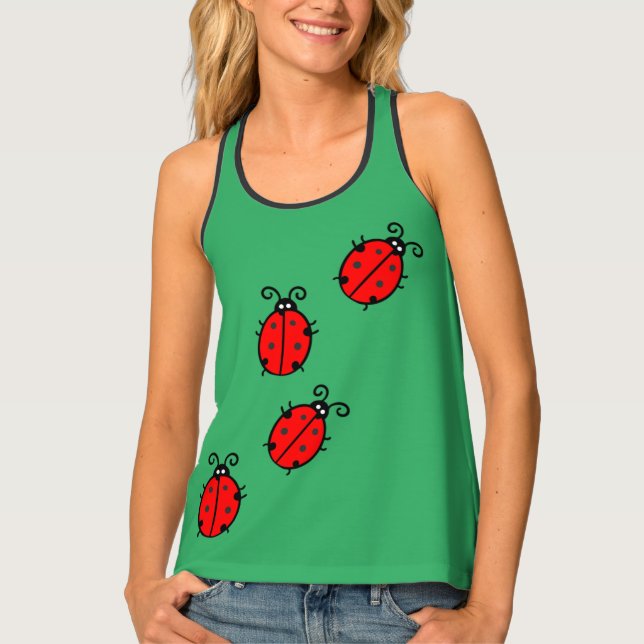 Line of Ladybugs Design Tank Top (Front)
