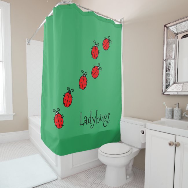 Line of Ladybugs Shower Curtain