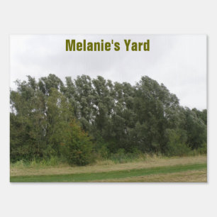 Line of Leaning Trees Landscape Custom Yard Sign
