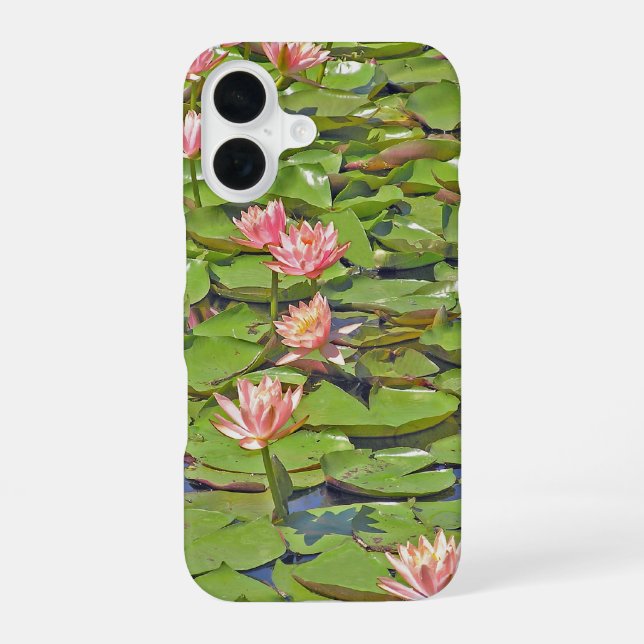 Line of Pink Water Lilies iPhone Case (Back)