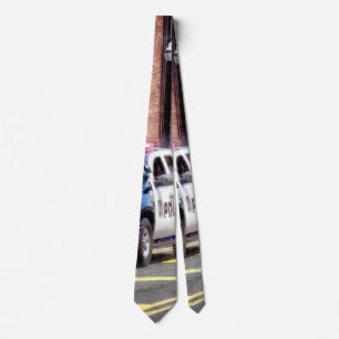 Line of Police Cars Neck Tie