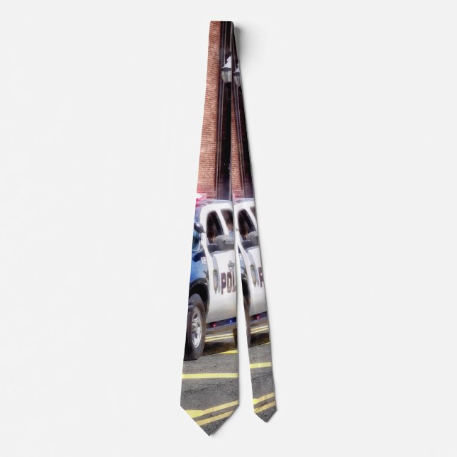 Line of Police Cars Neck Tie (Front)