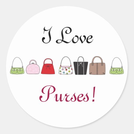 Line Of Purses - I Love Purses! Stickers