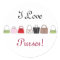 Line of Purses - I Love Purses! Stickers