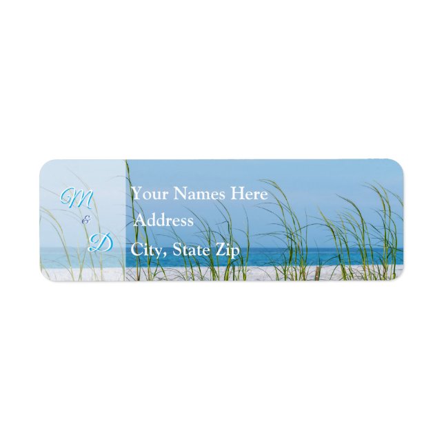 Line Of Sea Oats In White Sand Label (Front)