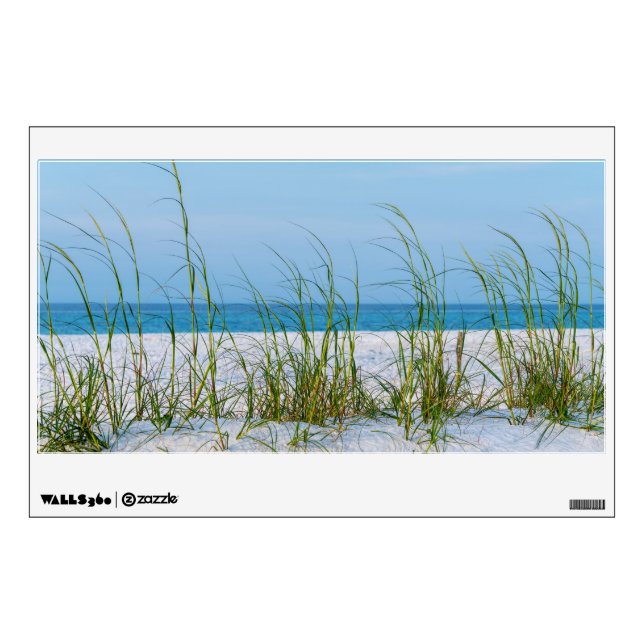 Line Of Sea Oats In White Sand Wall Decal (Front)