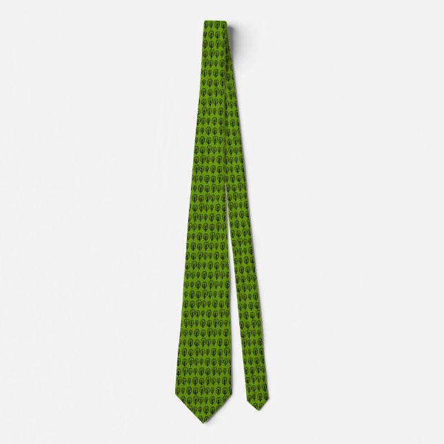 Line of Trees - Green (669900) Neck Tie (Front)