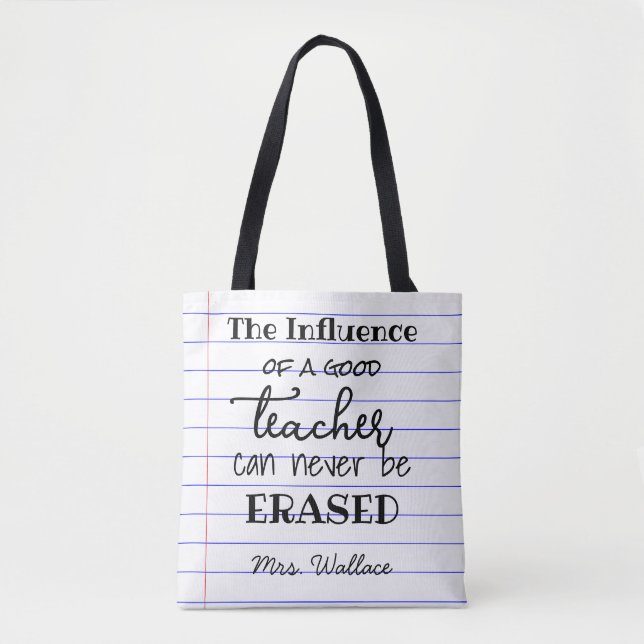 Line paper effect influence teacher bag (Front)