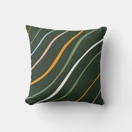 Line Pattern Design Geometric White Throw Pillow