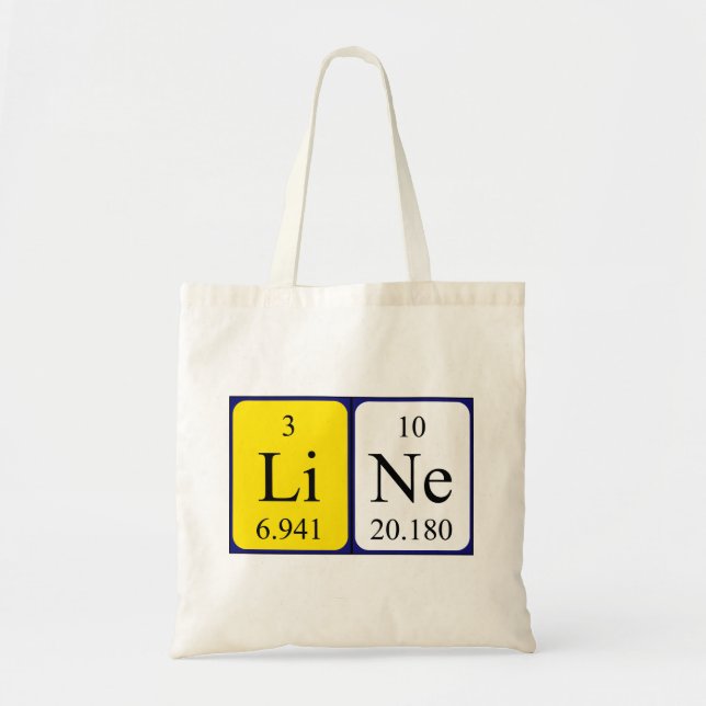 Line periodic table name tote bag (Front)