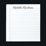 Line Personalized Notepad<br><div class="desc">Personalize this cute lined notepad. Feel free to customize. Edit and color options are available.</div>