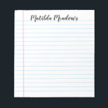 Line Personalized Notepad<br><div class="desc">Personalize this cute lined notepad. Feel free to customize. Edit and color options are available.</div>