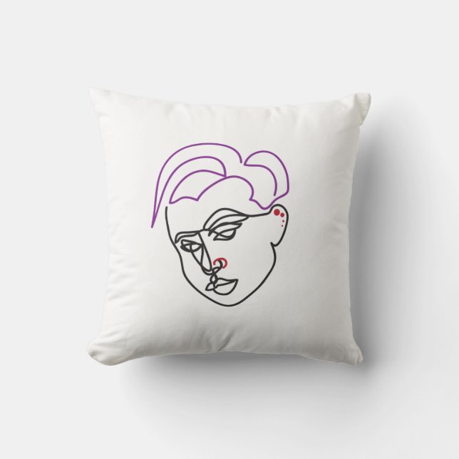 Line Sketch Throw Pillow (Front)