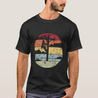 Line Style Line Worker Utility Pole Electrician T-Shirt