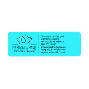 Line Teal Blue Petsitter dog cat logo veterinary Label