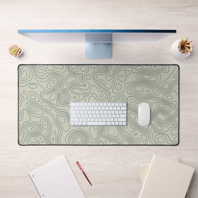 Line topography with nature inspired aesthetic desk mat (Office 1)