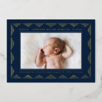 Line Triangle Pattern Photo Birth Announcement