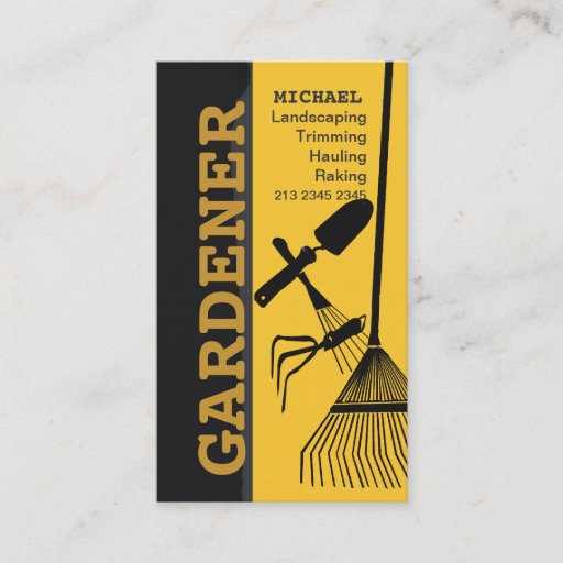 Customizable Landscaping Lawn Gardening Business Card Template