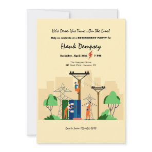 Line Workers Retirement Party Invitation
