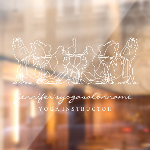 Line Yoga Fitness Sport Salon Window Cling