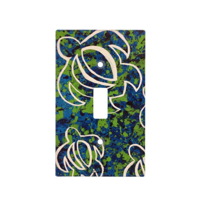 LineA Blue Honu Light Switch Cover (Front)