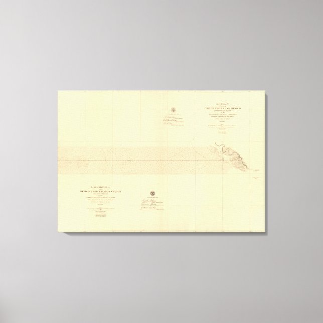 Linea Divisoria Entre Mexico 1 Canvas Print (Front)