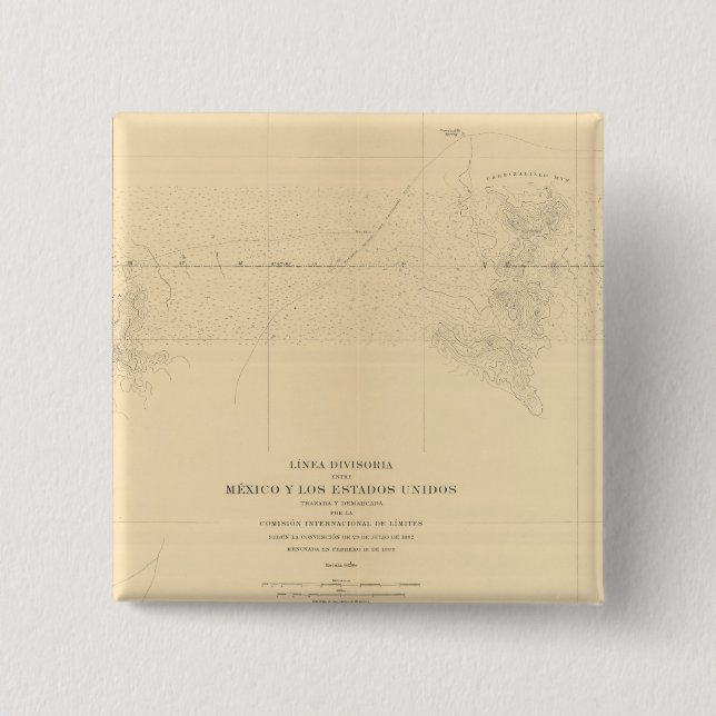 Linea Divisoria Entre Mexico 3 Pinback Button (Front)