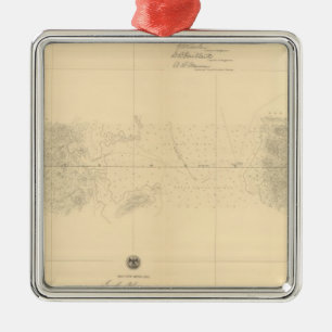 Linea Divisoria Entre Mexico 5 Metal Ornament
