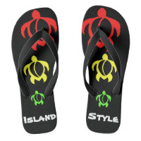 LineA Island Style Rasta Honu Flip Flops