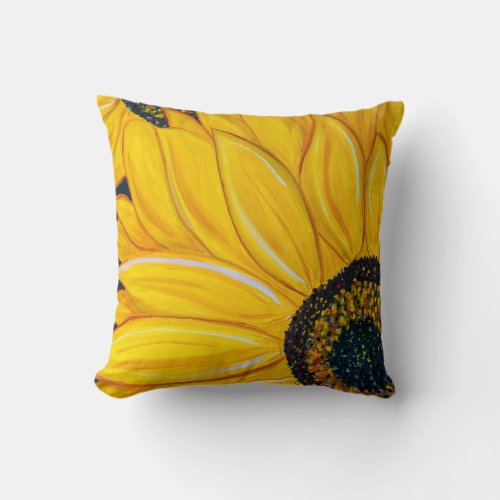 LineA Sunflower Duo Painting Throw Pillow