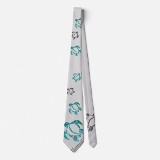 LineA Turquoise Hawaii Abstract Honu Neck Tie