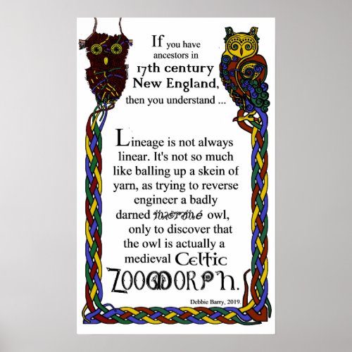 Lineage is not always linear Macrame Owl Poster