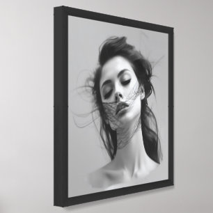 Lineal Art Drawing Woman's Body Poster