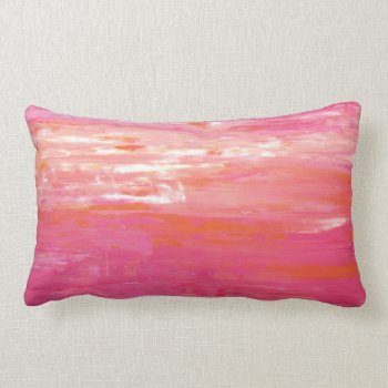 'linear Color' Pink And Orange Abstract Art Pillow by T30Gallery at Zazzle