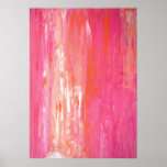 &#39;linear Color&#39; Pink And Orange Abstract Art Poster at Zazzle