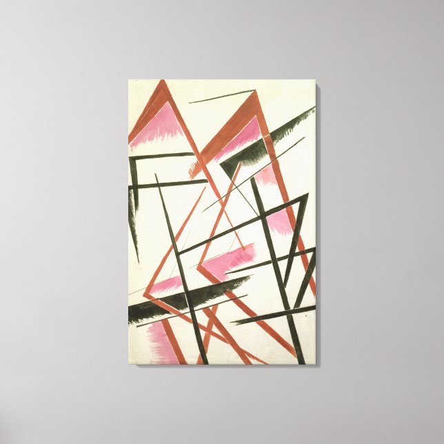 Linear Construction, c.1921 (gouache on paper) Canvas Print (Front)