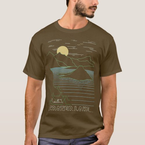 Linear Crater Lake National Park Crater Lake Art a T_Shirt