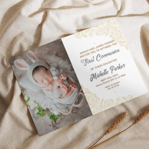 Linear Elegant First Communion Invitation Template