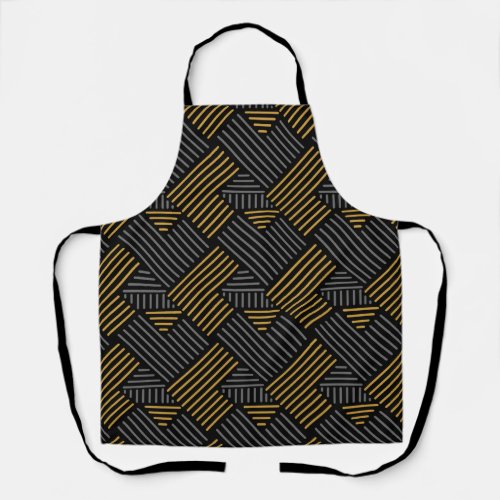 Linear flat abstract lines pattern apron