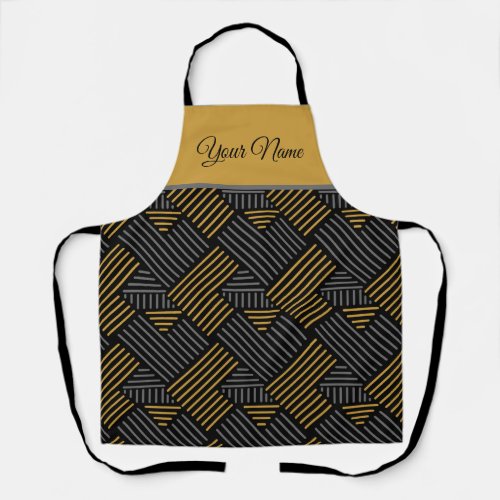 Linear flat abstract lines pattern apron