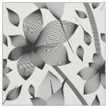 Linear flowers in black and white pattern fabric