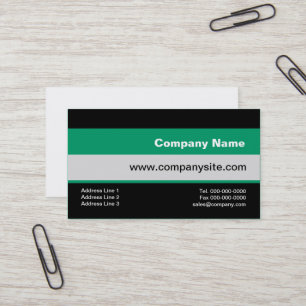 Linear Green and Black Business Card