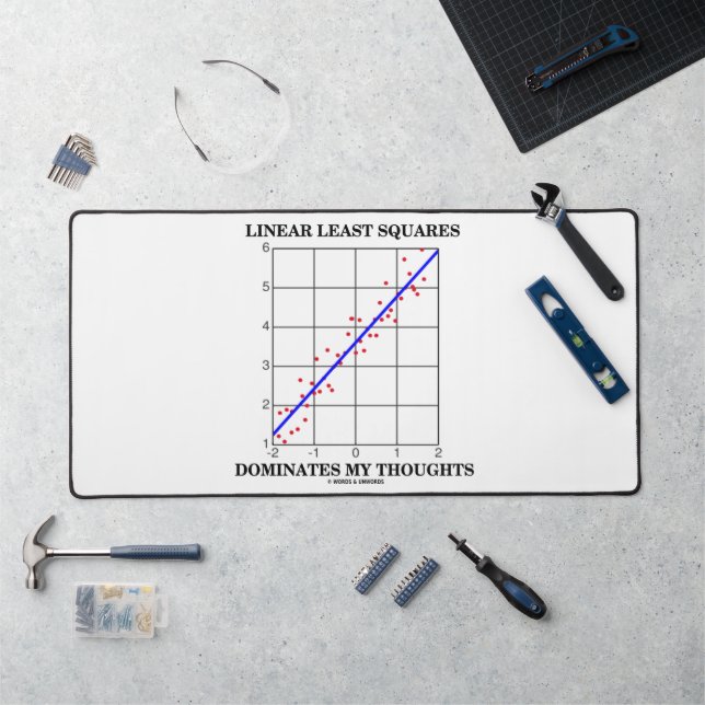 Linear Least Squares Dominates My Thoughts Desk Mat (Workstation)