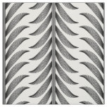 Linear Olive branch in black and white pattern Fabric