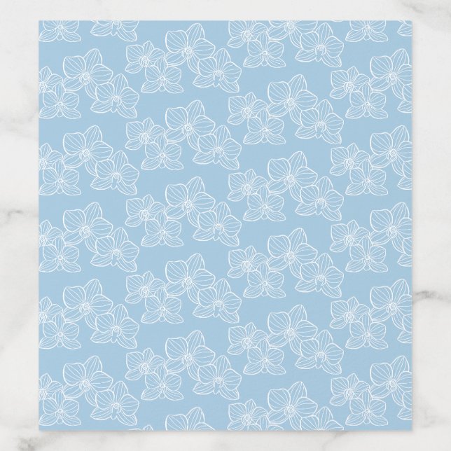 Linear Orchid | Wedding Invitation Sky Blue Envelope Liner (Design)