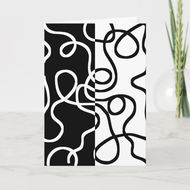Linear Persuasion I: Abstract Black & White Card (Front)