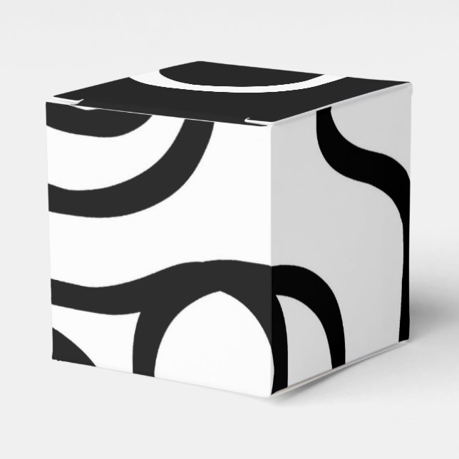 Linear Persuasion I: Abstract Black & White Favor Boxes (Front Side)