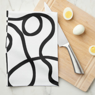 Linear Persuasion I: Abstract Black & White Kitchen Towel